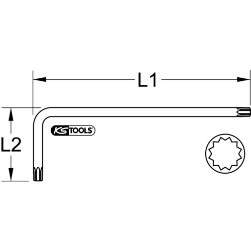 Uhlový čapový kľúč pre tisíchran (XZN®), XL, M16 /KS-Tools/ - obr. 1