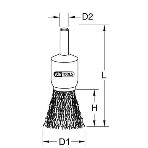 Štetcová kefa z oceľového drôtu 0,3mm, Ø 25mm /KS-Tools/ - obr. 1