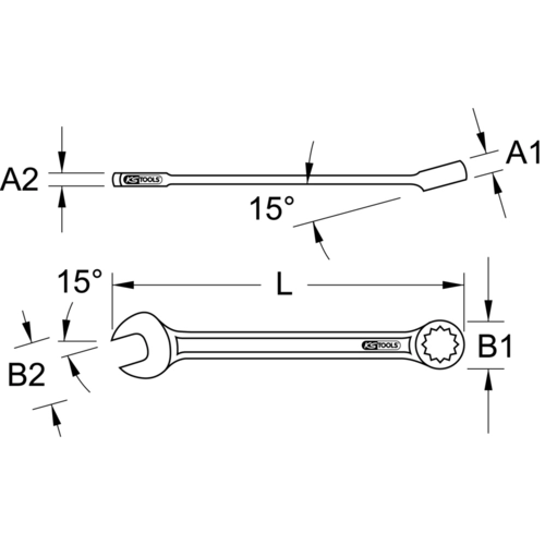 CHROMEplus prstencový kľúč, zahnutý, 17mm /KS-Tools/ - obr. 5