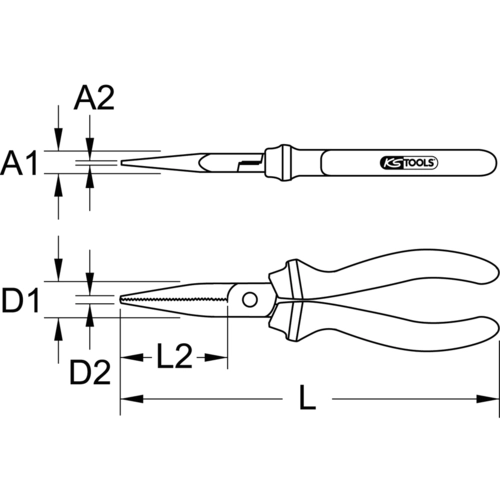 ULTIMATEplus ploché kliešte, 160mm /KS-Tools/ - obr. 1