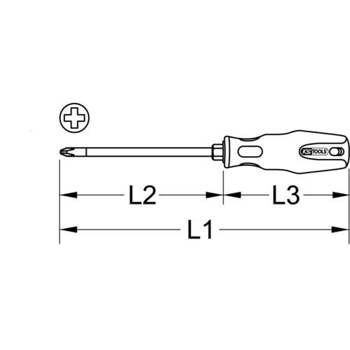ERGOTORQUEplus skrutkovač, PH1, 205mm /KS-Tools/ - obr. 2