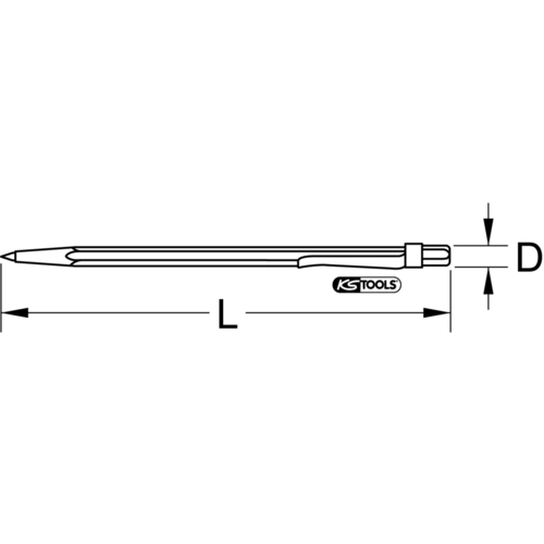 Rysovacia ihla z tvrdého kovu, 145 mm /KS-Tools/ - obr. 4