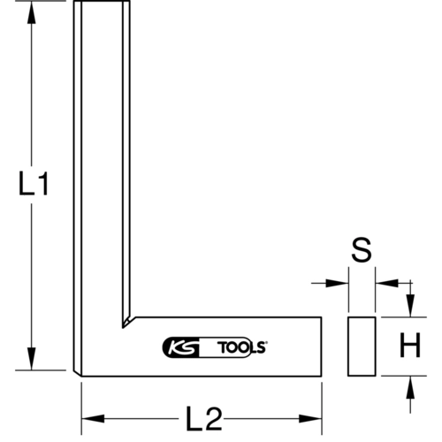 Plochý uholník podľa DIN 875/0, 50mm /KS-Tools/ - obr. 1