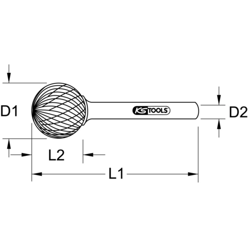 Frézovací kolík guľovitý tvar /KS-Tools/ - obr. 2