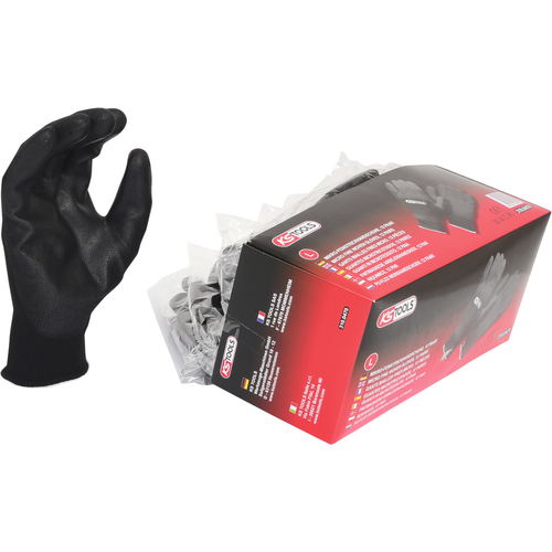 Mikrojemné pletené rukavice - čierne, 9, 12 párov /KS-Tools/ - obr. 2
