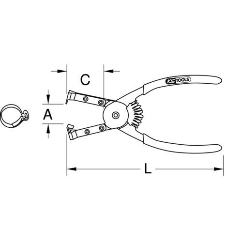 Kliešte na hadicové spoje, 160mm /KS-Tools/ - obr. 5