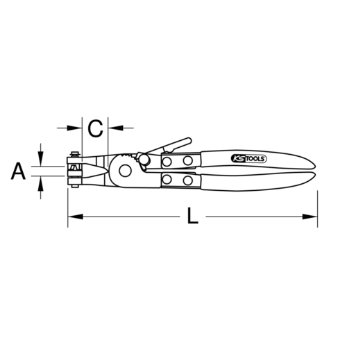 Kliešte na hadicové spoje, variant2, 220mm /KS-Tools/ - obr. 6