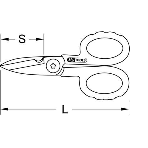 Univerzálne dielenské nožnice, 140 mm, vrátane puzdra na opasok /KS-Tools/ - obr. 4
