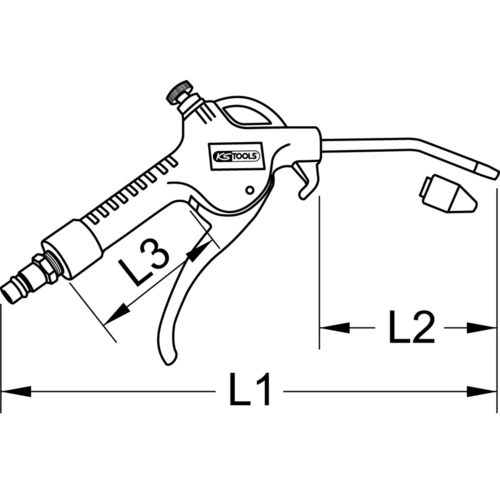 Pneumatická vyfukovacia pištoľ s reguláciou prietoku /KS-Tools/ - obr. 5