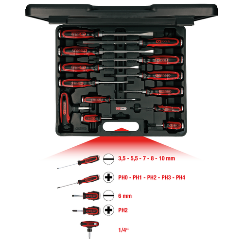 Sada skrutkovačov s úderovou hlavou ERGOTORQUE®max, 13-dielna
