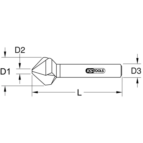 HSS TiN kužeľový záhlbník a odhrotovací záhlbník 90°, 20,5mm /KS-Tools/ - obr. 1