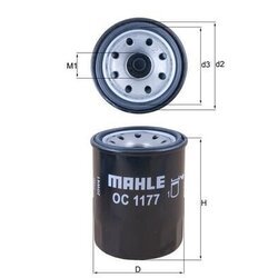 Olejový filter MAHLE OC 1177 - obr. 2