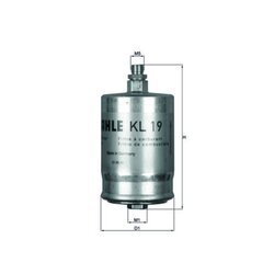 Palivový filter MAHLE KL 19 - obr. 2