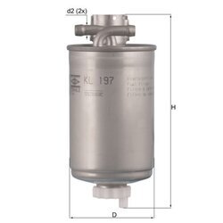 Palivový filter MAHLE KL 197 - obr. 2