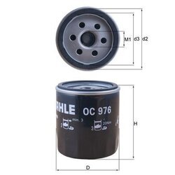 Olejový filter MAHLE OC 976 - obr. 2