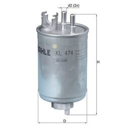 Palivový filter MAHLE KL 474 - obr. 2