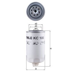 Palivový filter MAHLE KC 186 - obr. 2