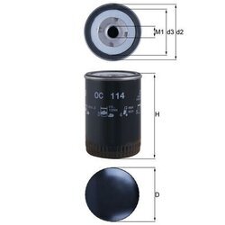 Olejový filter MAHLE OC 114 - obr. 2