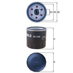 Olejový filter MAHLE OC 1566 - obr. 2