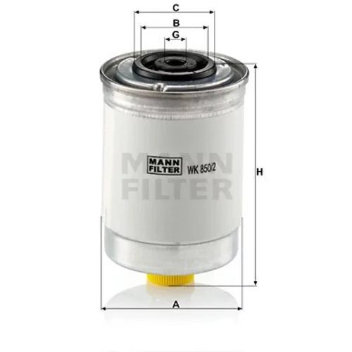 Palivový filter MANN-FILTER WK 850/2