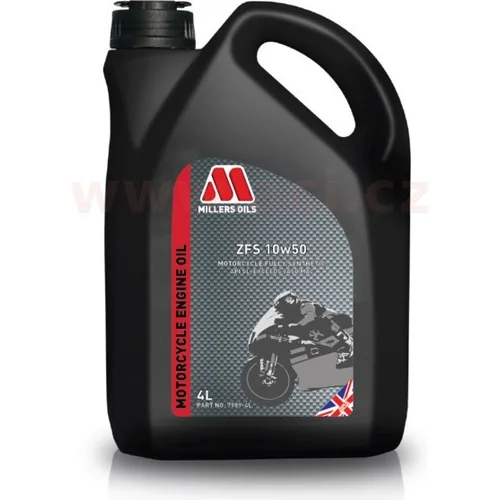 MILLERS OILS plne syntetický olej pre 4-takt. motory motocyklov Motorsport ZFS 4T 10w50 4l