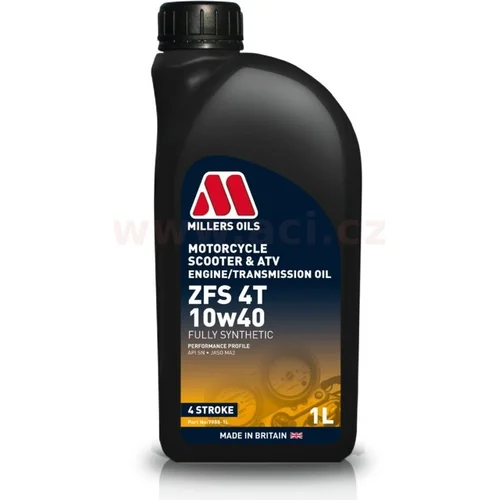 MILLERS OILS ZFS 10w40, plne syntetický olej pre 4T motory, vhodný pre aplikácie s mokrou spojkou 1 l