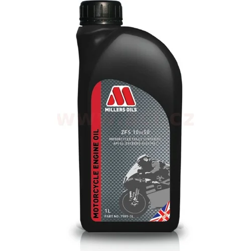 MILLERS OILS plne syntetický olej pre 4-taktné motory motocyklov Motorsport ZFS 4T 10w50 1l