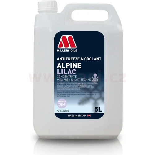MILLERS OILS nemrznúca kvapalina do chladičov - fialová Premium Antifreeze Alpine Lilac 5l
