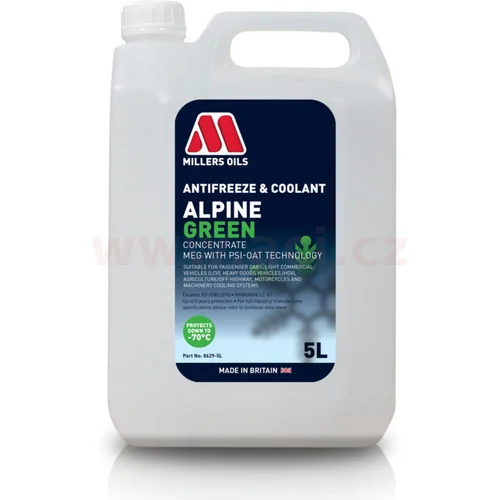 MILLERS OILS nemrznúca kvapalina do chladičov - zelená Premium Antifreeze Alpine Green 5l