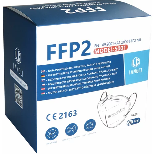 Respirátor skladací FFP2 tmavo-modrý, balený po 1ks /MIX/ - obr. 2