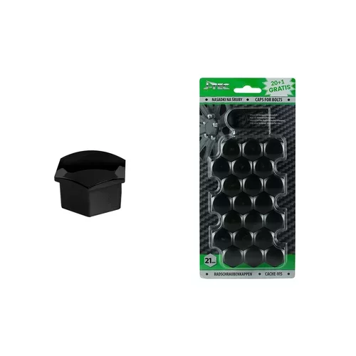 Sada krytiek pre skrutky kolies 21 mm - čierne