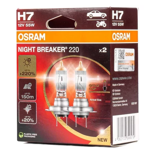 Halogénové žiarovky Osram H7 12V 55W PX26d NIGHT BREAKER 200 /2 ks /MIX/