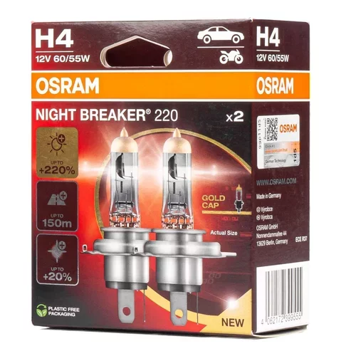 Halogénové žiarovky Osram H4 12V 60/55W P43t NIGHT BREAKER 200 /2 ks /MIX/