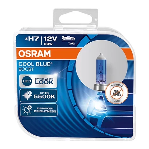 Halogénové žiarovky Osram H7 12V 80W PX26d Cool Blue Boost 5500K 2 ks NOVINKA /MIX/