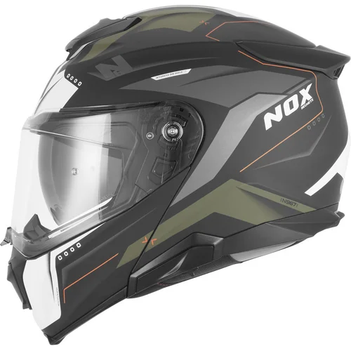 Prilba N967 CONQUER (čierna matná, khaki, oranžová, veľkosť S) /NOX/ - obr. 1