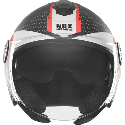 Prilba N182 ROUND (čierna matná, červená, veľkosť XS) /NOX/ - obr. 1