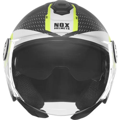 Prilba N182 ROUND (čierna matná, žltá fluo, veľkosť 2XL) /NOX/ - obr. 1