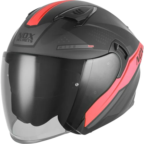 Prilba N130 EKTO NOX CASQN130EKTONOIRMATROUGE XS (čierna matná, červená, veľkosť XS)