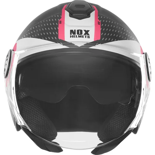 Prilba N182 ROUND (čierna matná, ružová, veľkosť M) /NOX/ - obr. 1