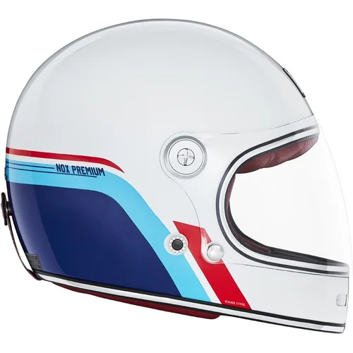 Prilba REVENGE NOX CASQNREVENGESTROBEBLANCBLEU XL PREMIUM, (biela, modrá, červená, veľkosť XL)