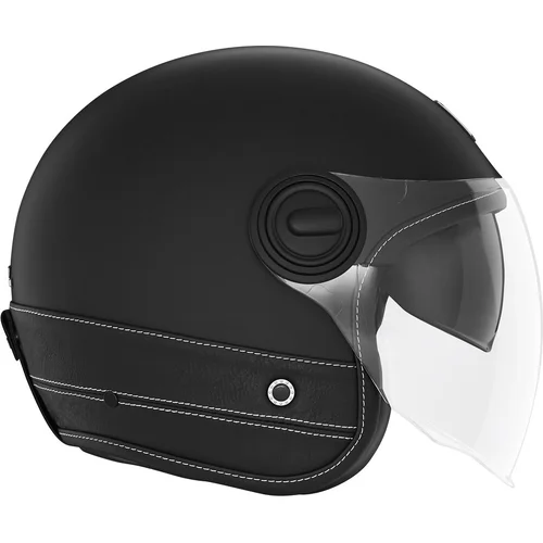 Prilba HERITAGE NOX CASQNHERITAGECUIRNOIRMATNOIR XS PREMIUM, (čierna koža, veľkosť XS)