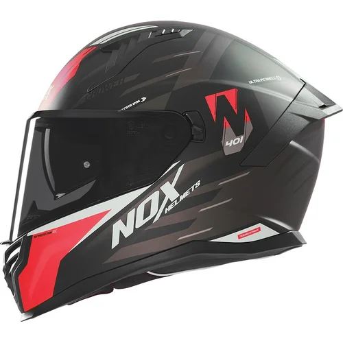 Prilba N401 Crower NOX CASQN401CROWERNOIRMATROUGE (čierna matná, červená, veľkosť 2XL)