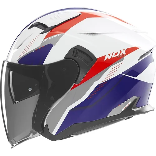 Prilba N130 Myst NOX CASQN130MYSTBLANCBLEUROUGE (biela, modrá, červená, veľkosť XS)