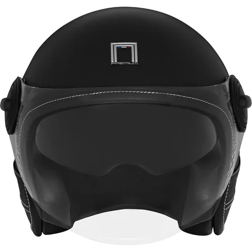 Prilba HERITAGE PREMIUM, (čierna koža, veľkosť L) /NOX/ - obr. 1