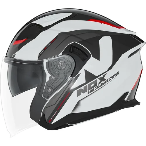 Prilba N130 KLINT NOX CASQN130KLINTBLANCROUGE XS (biela, čierna, červená, veľkosť XS)