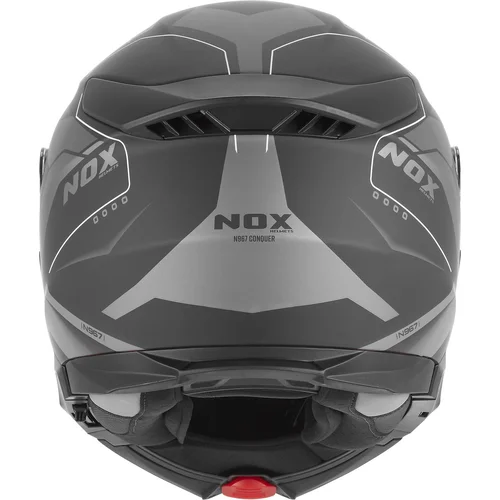Prilba N967 CONQUER (čierna matná, strieborná, veľkosť L) /NOX/ - obr. 2