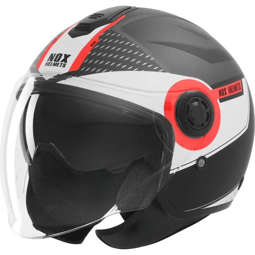 Prilba N182 ROUND NOX CASQN182ROUNDNOIRMATROUGE M (čierna matná, červená, veľkosť M)