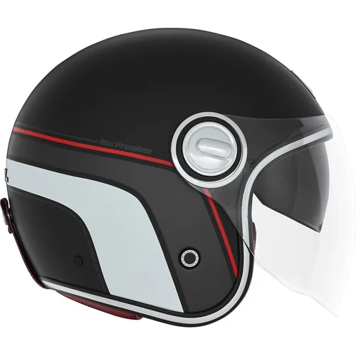 Prilba HERITAGE NOX CASQNHERITAGELINENOIRMATROUGE S PREMIUM, (čierna matná, červená, biela, veľkosť S)