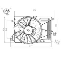 Ventilátor chladenia motora NRF 47964