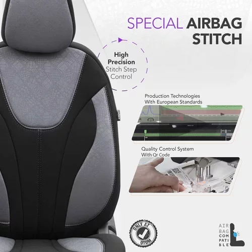 Sada autopoťahov RUBY 1202 GREY/BLACK 3-ZIP /OTOM/ - obr. 4
